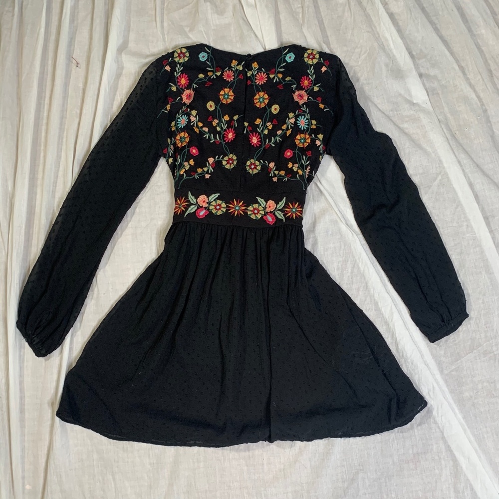 Zara Embroidered Dot Mesh Dress - Picture 5 of 6